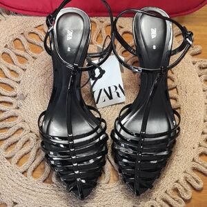 Zara Women's Black Strappy Jelly Sandals